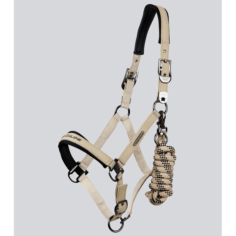 Duco Padded Head Collar with Lead Rope Taupe