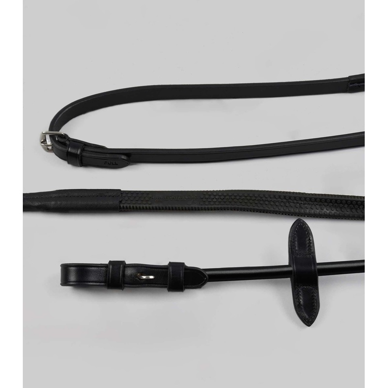 Finetti Rolled Leather Reins Black