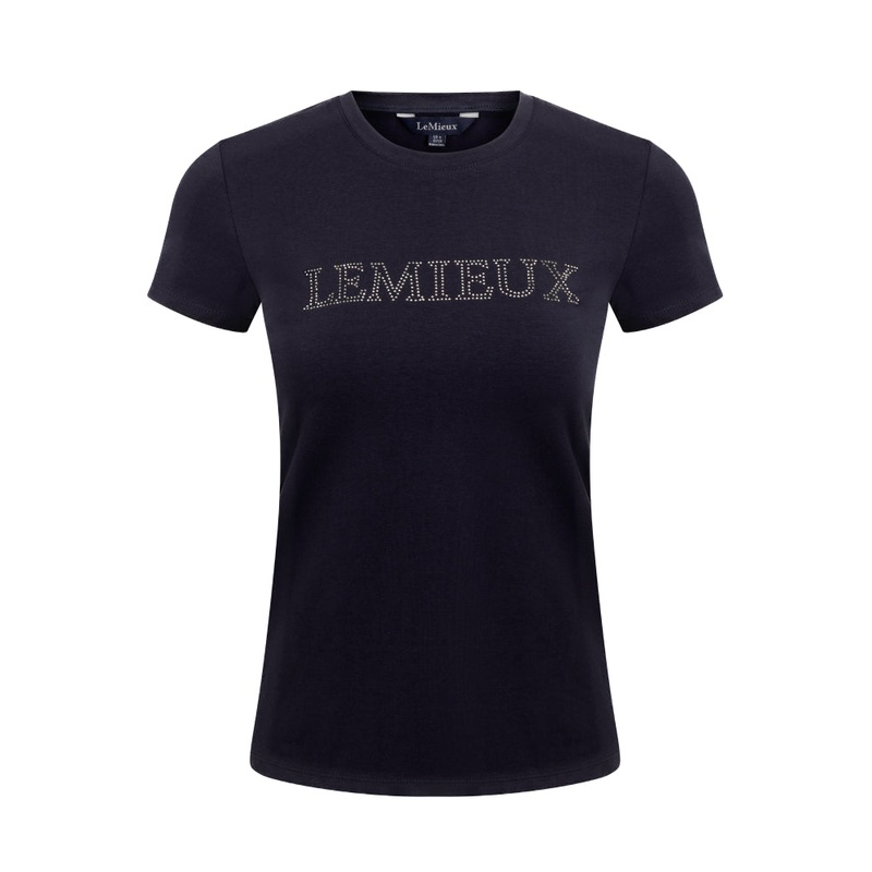 LeMieux Ladies Diamante T-Shirt Navy 6