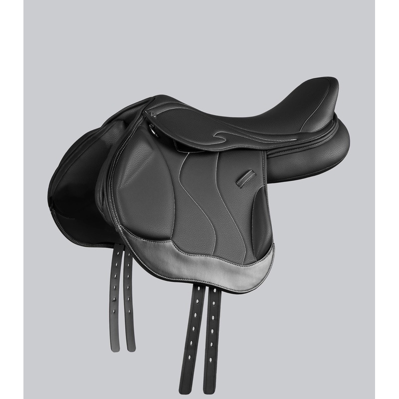 Rouen Synthetic Monoflap Cross Country Saddle Black