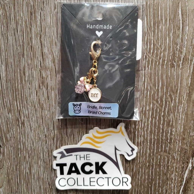 “BFF – Breast Cancer Ribbon” Bridle Charm, bag *new New