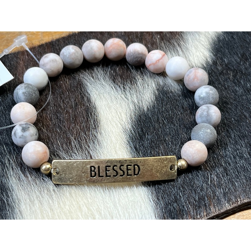 “Blessed” Beaded Bracelet