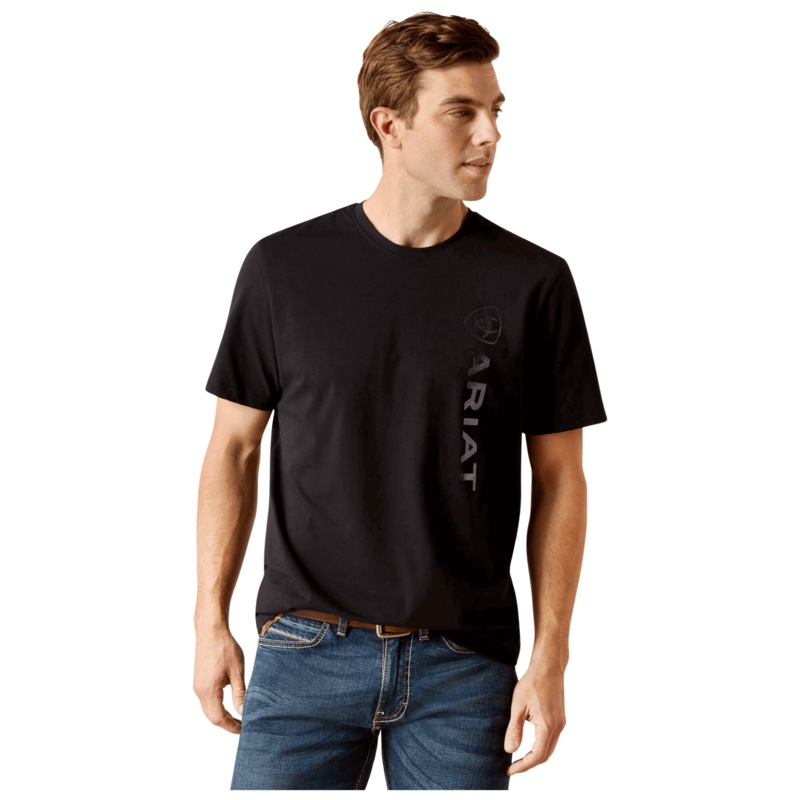 Ariat Men's T-Shirt Vertical Logo, short-sleeved