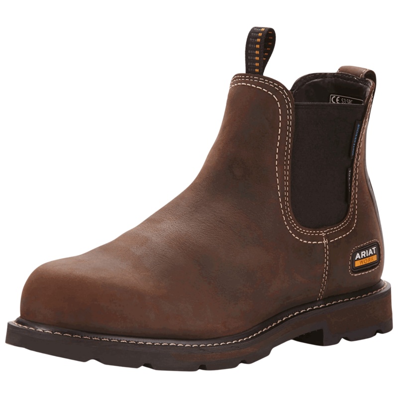 Ariat Boots Groundbreaker Chelsea Waterproof, Work Boots, Leather, Men