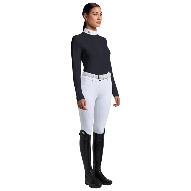 Cavalleria Toscana Women's Competition Shirt CT Heat Sealed Perforated Bib L/S SS25, long-sleeved