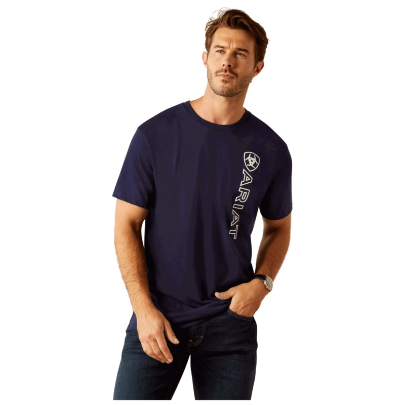 Ariat T-shirt Men's Vertical Logo SS25, short-sleeved