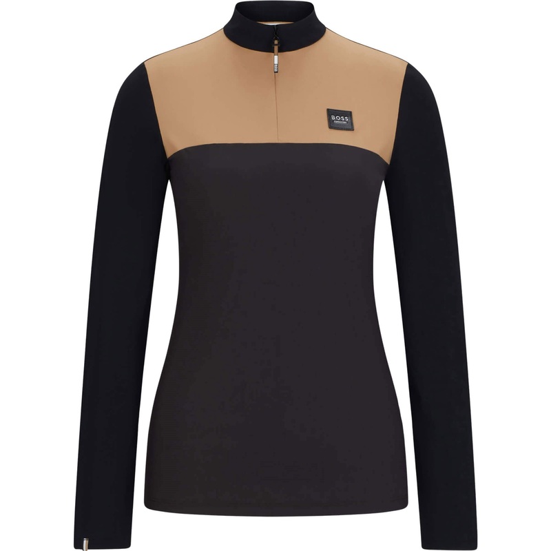 BOSS Equestrian Women’s Training Shirt Colour Block FW24, Long-Sleeved