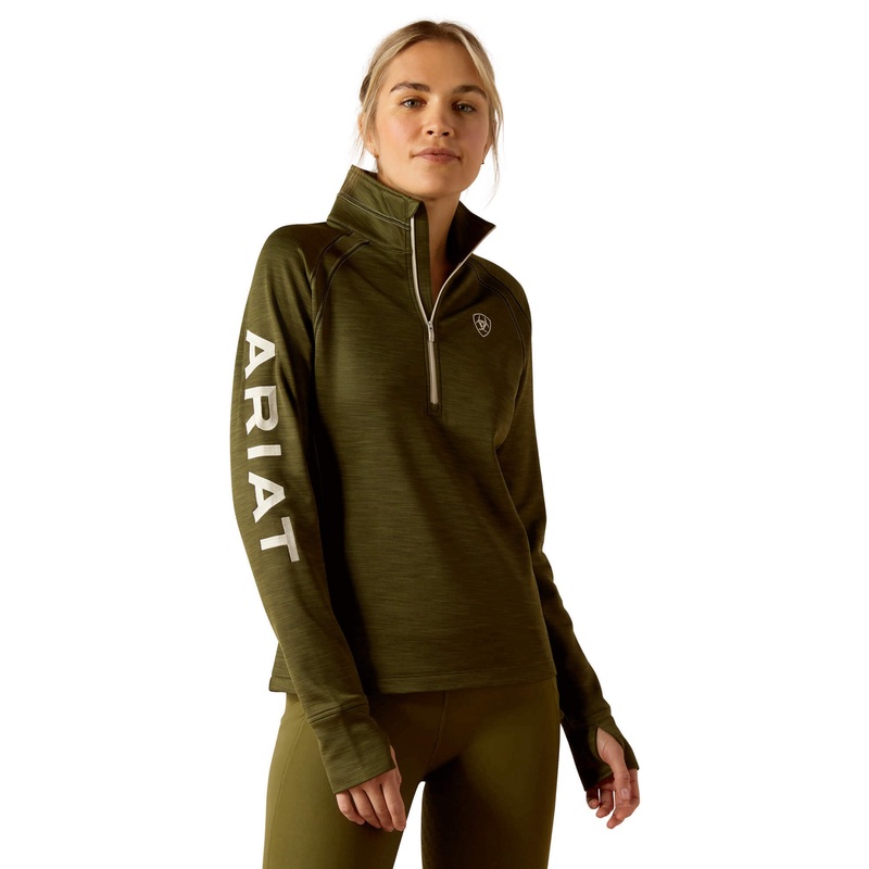 Ariat Women's Shirt Tek Team 1/2 Zip FW24, Training Shirt, long-sleeved